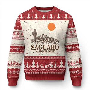Saguaro National Park Gila Monster Hiking Arizona Ugly Christmas Sweater Desert Cactus Sunset Southwest Nature Tucson Souvenir Gift