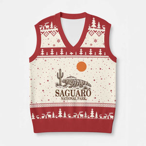 Saguaro National Park Gila Monster Hiking Arizona V-Neck Knit Sweater Vest Desert Cactus Sunset Southwest Nature Tucson Souvenir Gift