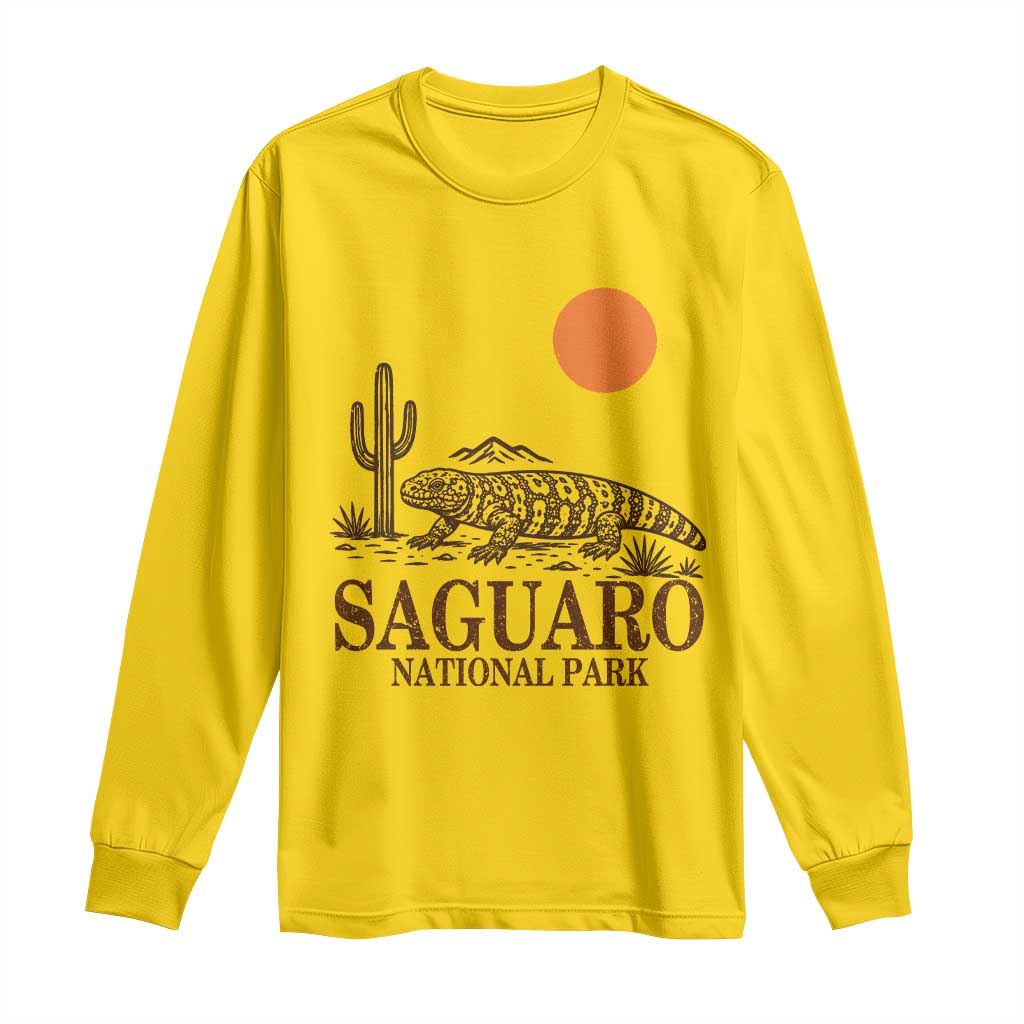 Saguaro National Park Gila Monster Hiking Arizona Long Sleeve Shirt Desert Cactus Sunset Southwest Nature Tucson Souvenir Gift