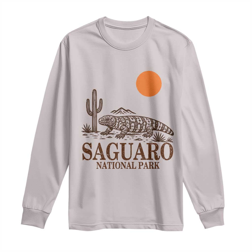 Saguaro National Park Gila Monster Hiking Arizona Long Sleeve Shirt Desert Cactus Sunset Southwest Nature Tucson Souvenir Gift