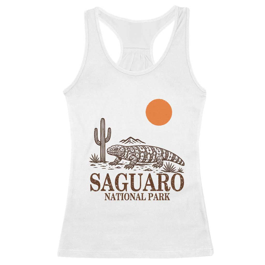 Saguaro National Park Gila Monster Hiking Arizona Racerback Tank Top Desert Cactus Sunset Southwest Nature Tucson Souvenir Gift TS14 White Print Your Wear