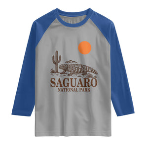 Saguaro National Park Gila Monster Hiking Arizona Raglan Shirt Desert Cactus Sunset Southwest Nature Tucson Souvenir Gift