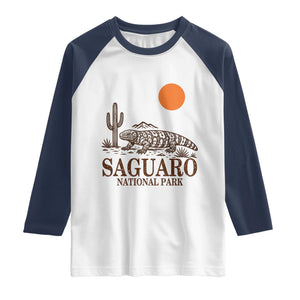Saguaro National Park Gila Monster Hiking Arizona Raglan Shirt Desert Cactus Sunset Southwest Nature Tucson Souvenir Gift