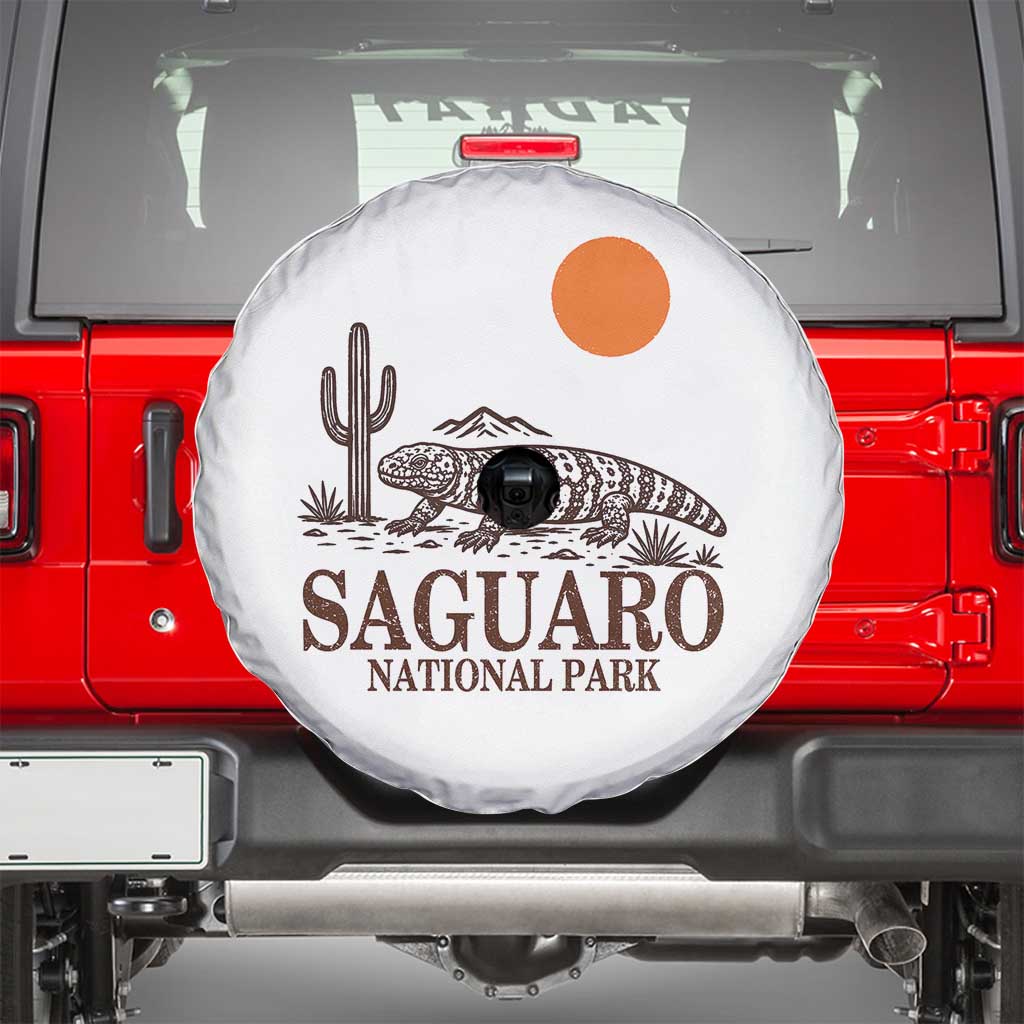 Saguaro National Park Gila Monster Hiking Arizona Spare Tire Cover Desert Cactus Sunset Southwest Nature Tucson Souvenir Gift TS14 White Print Your Wear