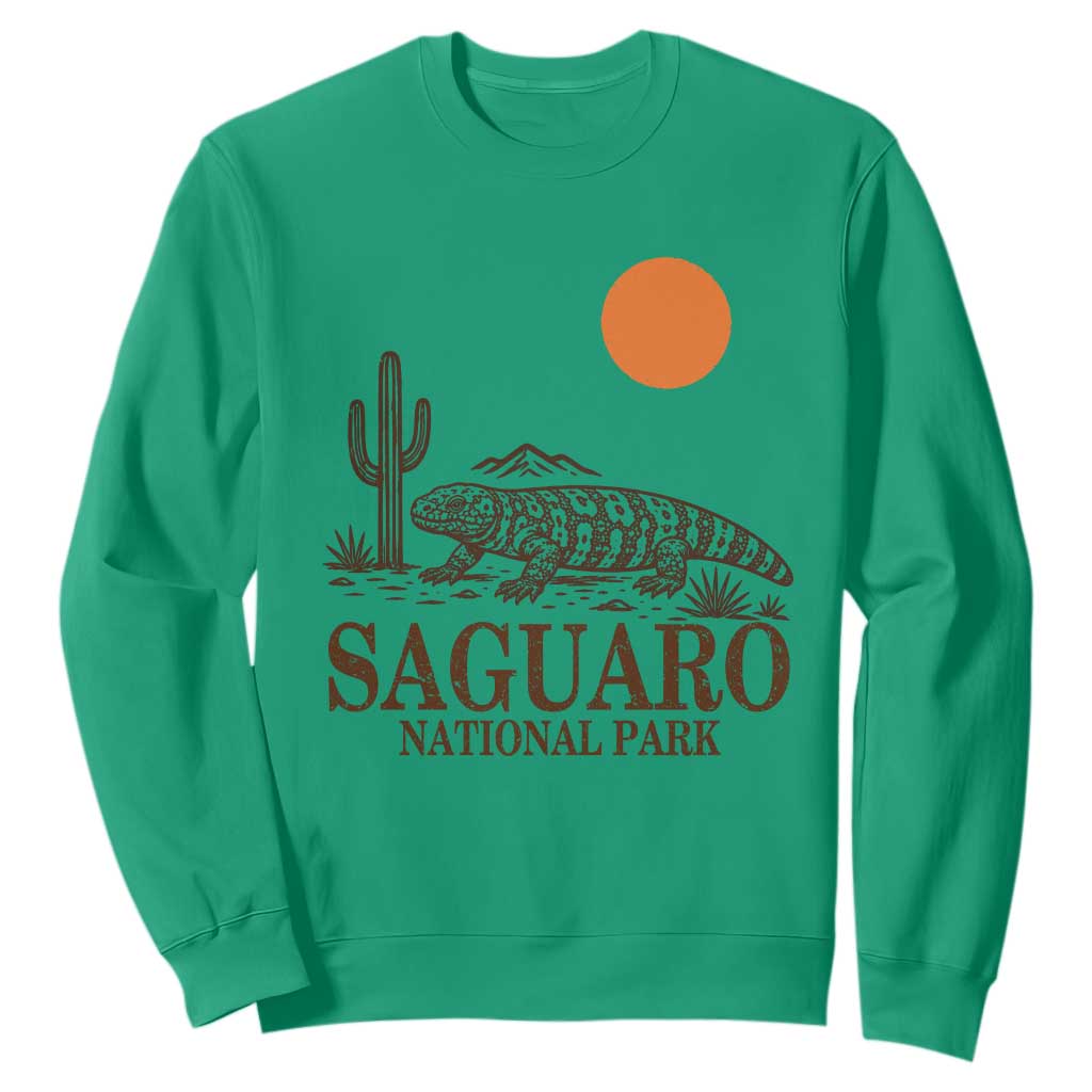 Saguaro National Park Gila Monster Hiking Arizona Sweatshirt Desert Cactus Sunset Southwest Nature Tucson Souvenir Gift