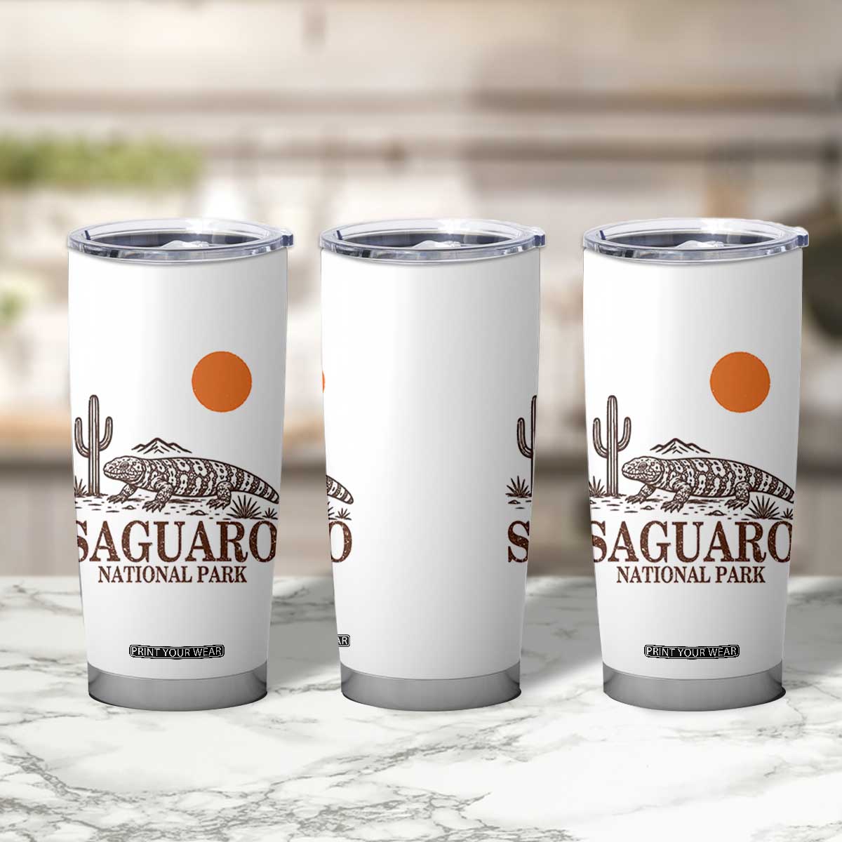 Saguaro National Park Gila Monster Hiking Arizona Tumbler Cup Desert Cactus Sunset Southwest Nature Tucson Souvenir Gift