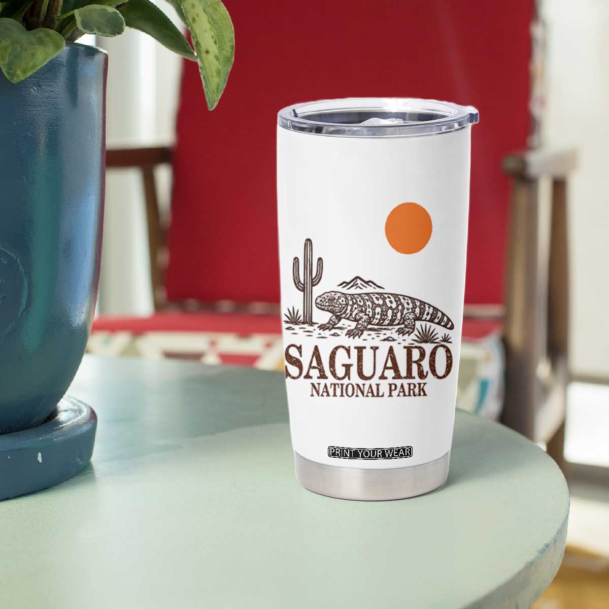 Saguaro National Park Gila Monster Hiking Arizona Tumbler Cup Desert Cactus Sunset Southwest Nature Tucson Souvenir Gift