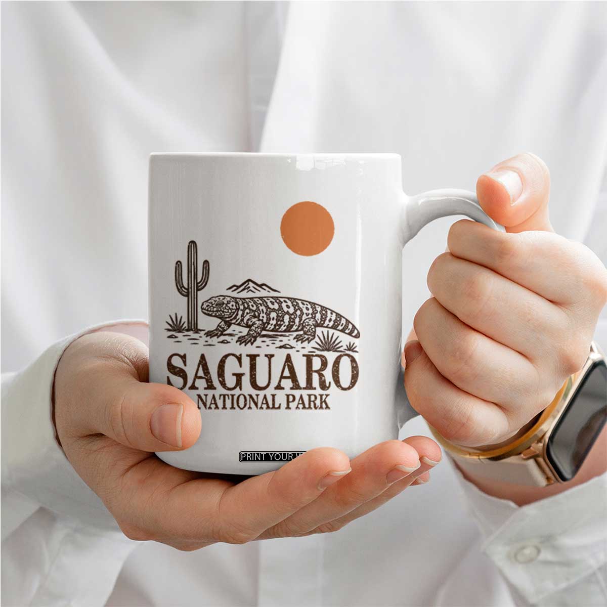 Saguaro National Park Gila Monster Hiking Arizona Coffee Mug Desert Cactus Sunset Southwest Nature Tucson Souvenir Gift