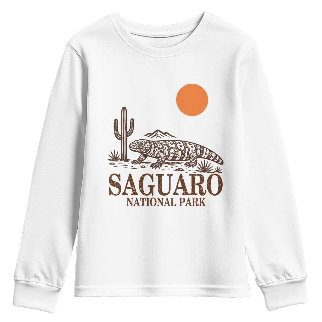 Saguaro National Park Gila Monster Hiking Arizona Youth Sweatshirt Desert Cactus Sunset Southwest Nature Tucson Souvenir Gift TS14 White Print Your Wear