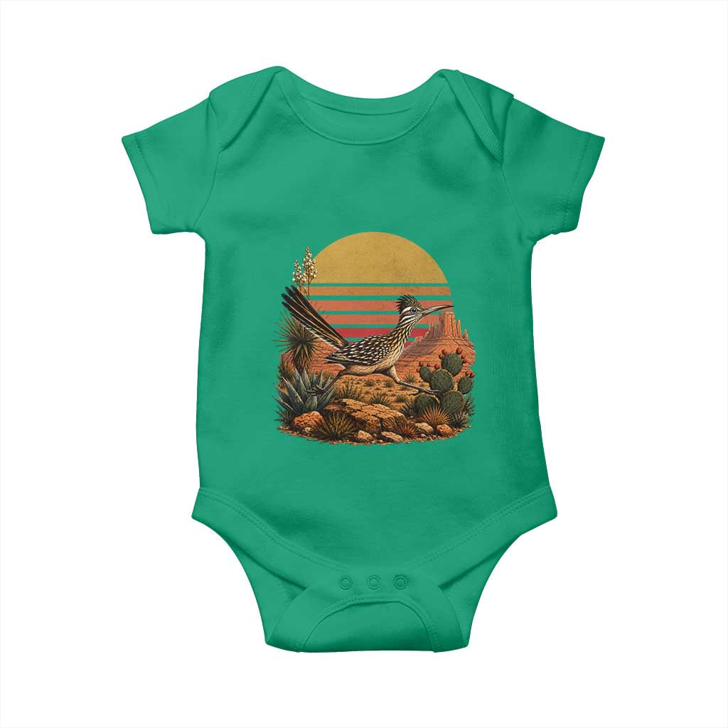 Retro Arizona Roadrunner Desert Sunset Baby Onesie Southwest Bird Wildlife Nature Lover
