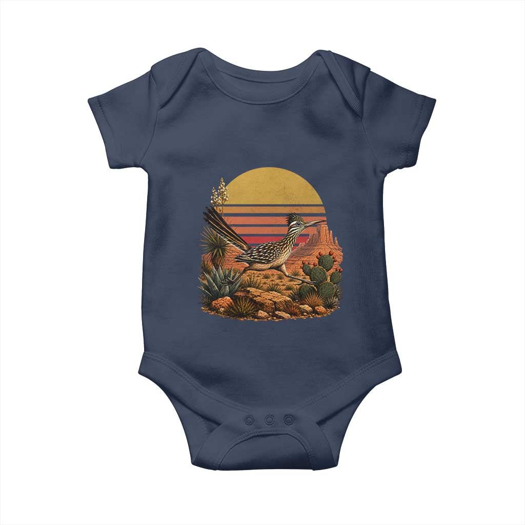 Retro Arizona Roadrunner Desert Sunset Baby Onesie Southwest Bird Wildlife Nature Lover