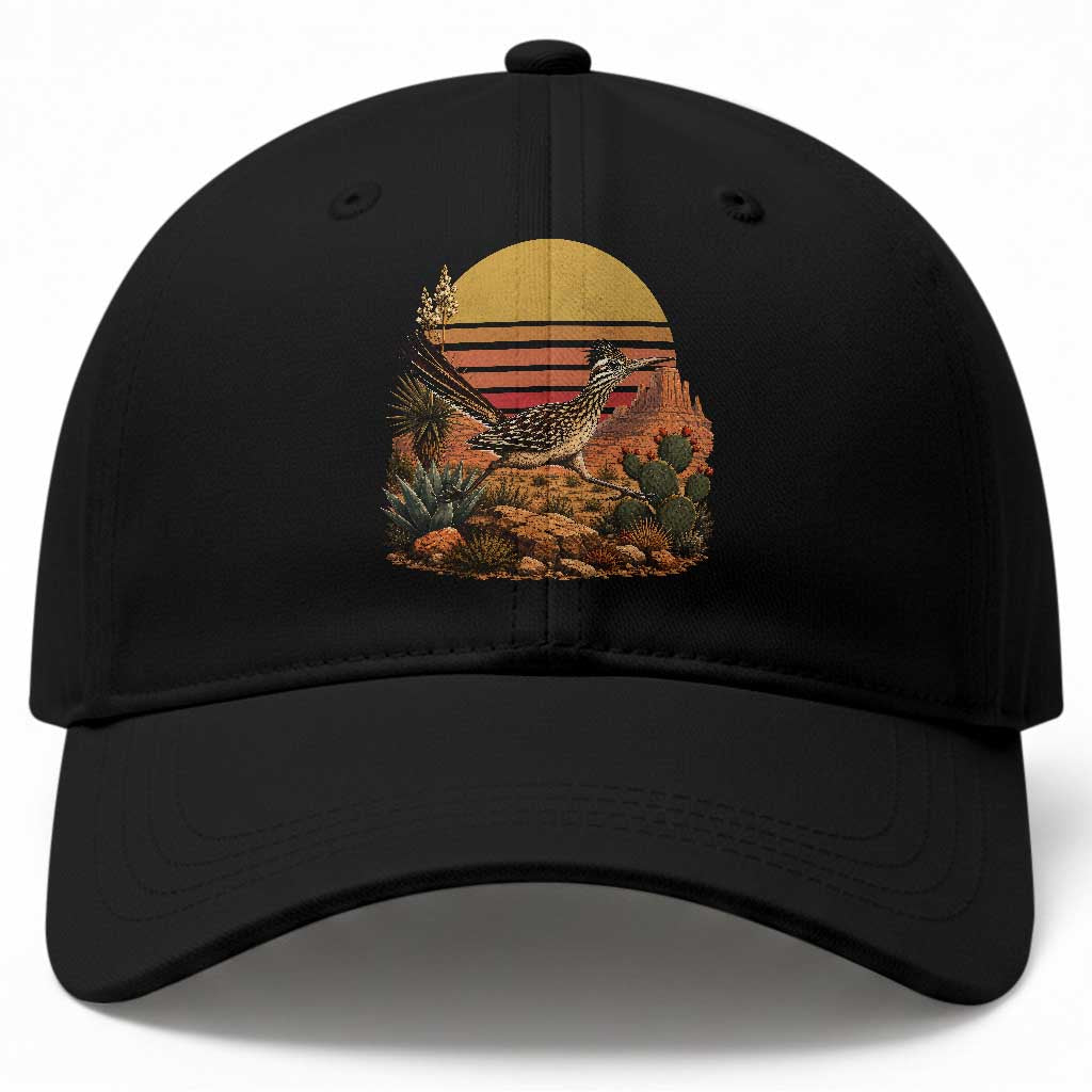 Retro Arizona Roadrunner Desert Sunset Baseball Cap Southwest Bird Wildlife Nature Lover TS14 Print Your Wear