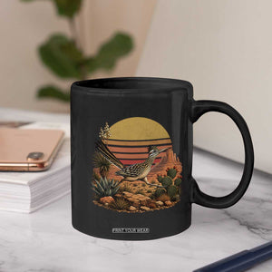 Retro Arizona Roadrunner Desert Sunset Coffee Mug Southwest Bird Wildlife Nature Lover