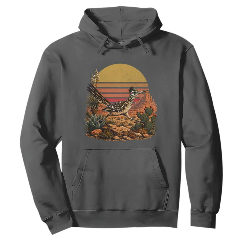 Retro Arizona Roadrunner Desert Sunset Hoodie Southwest Bird Wildlife Nature Lover
