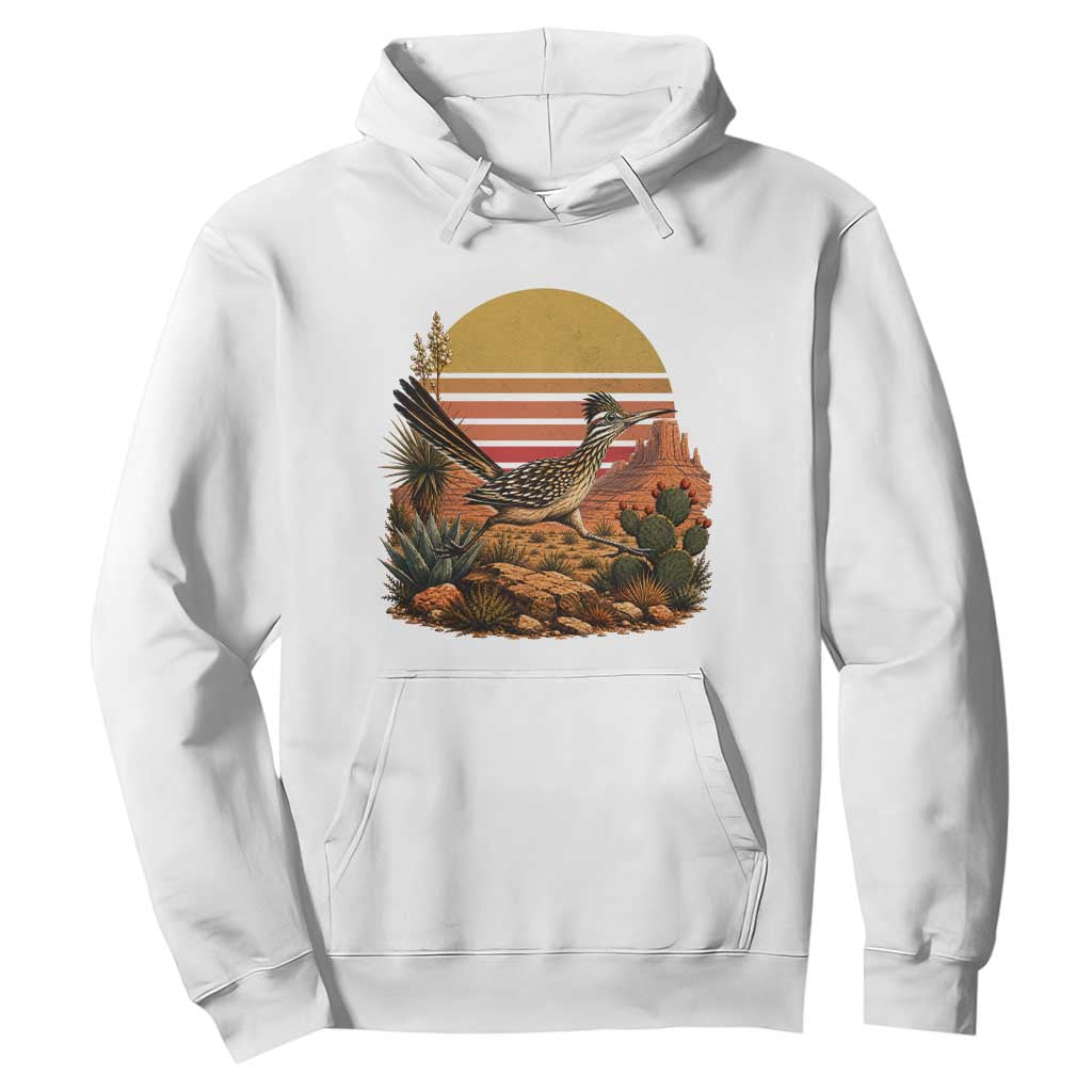 Retro Arizona Roadrunner Desert Sunset Hoodie Southwest Bird Wildlife Nature Lover