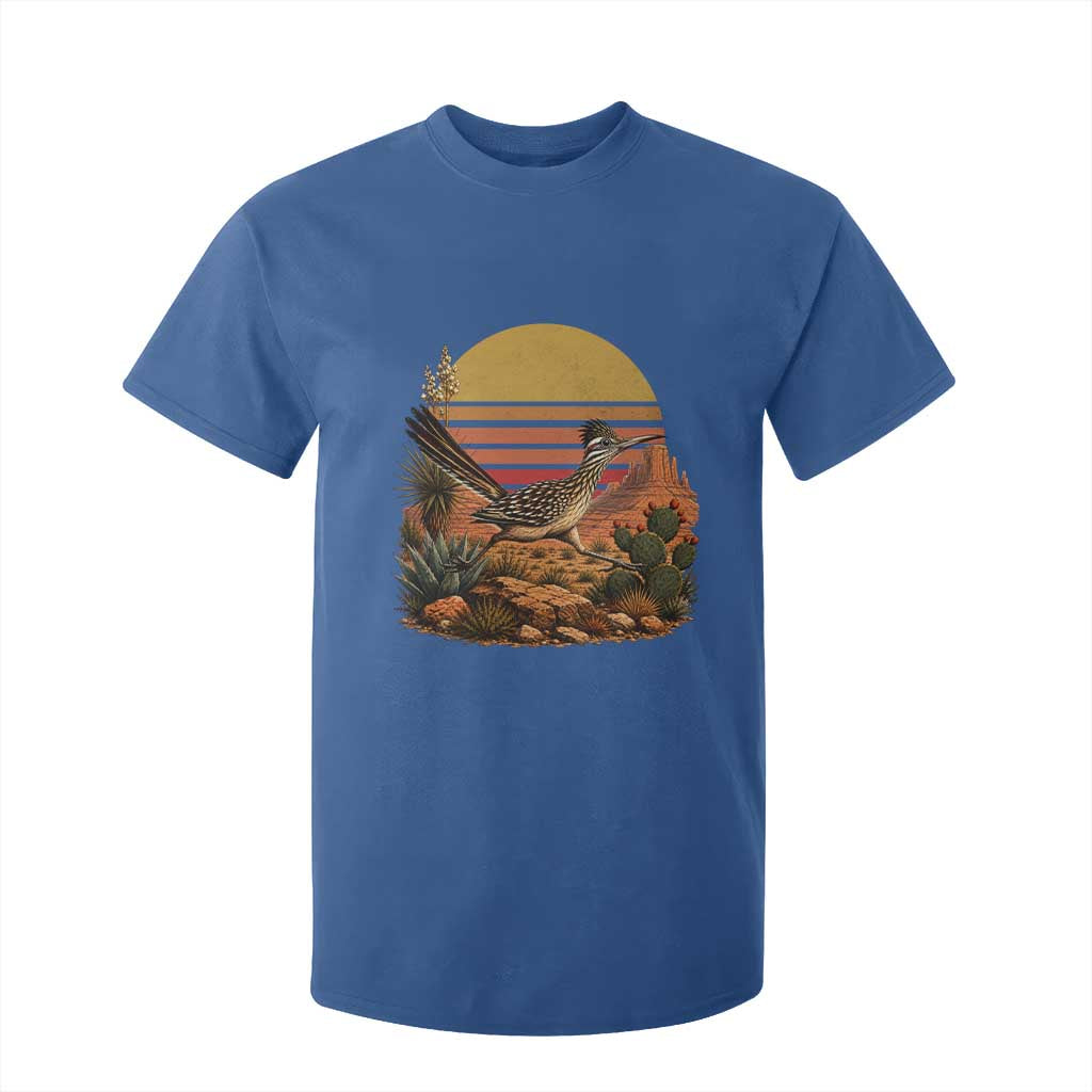 Retro Arizona Roadrunner Desert Sunset T Shirt For Kid Southwest Bird Wildlife Nature Lover