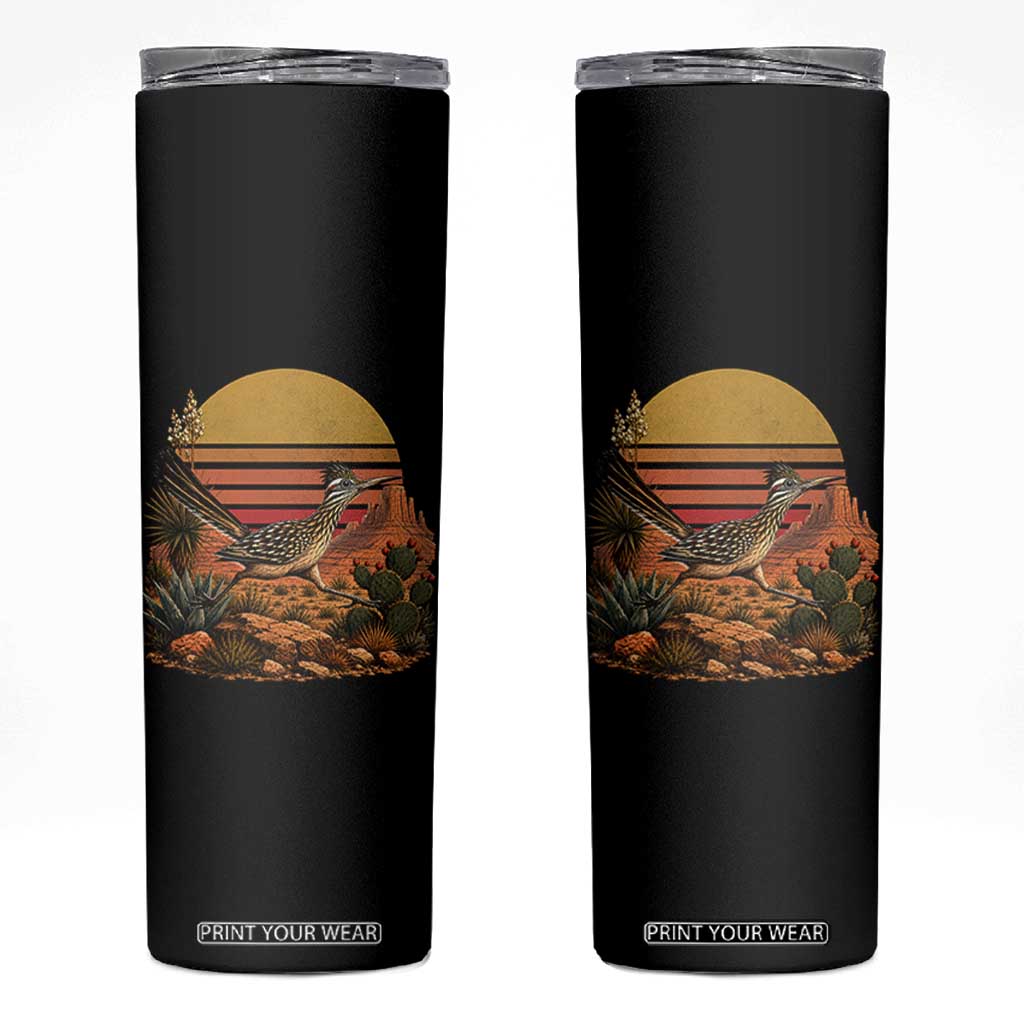 Retro Arizona Roadrunner Desert Sunset Skinny Tumbler Southwest Bird Wildlife Nature Lover TS14 Black Print Your Wear