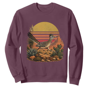 Retro Arizona Roadrunner Desert Sunset Sweatshirt Southwest Bird Wildlife Nature Lover