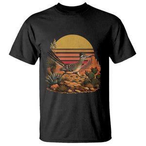 Retro Arizona Roadrunner Desert Sunset T Shirt Southwest Bird Wildlife Nature Lover