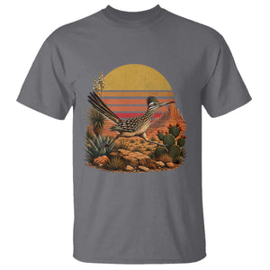 Retro Arizona Roadrunner Desert Sunset T Shirt Southwest Bird Wildlife Nature Lover