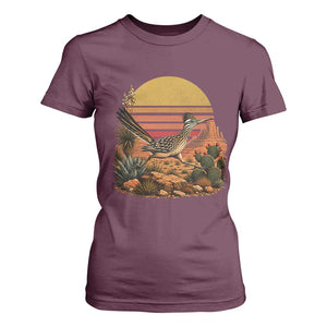 Retro Arizona Roadrunner Desert Sunset T Shirt For Women Southwest Bird Wildlife Nature Lover