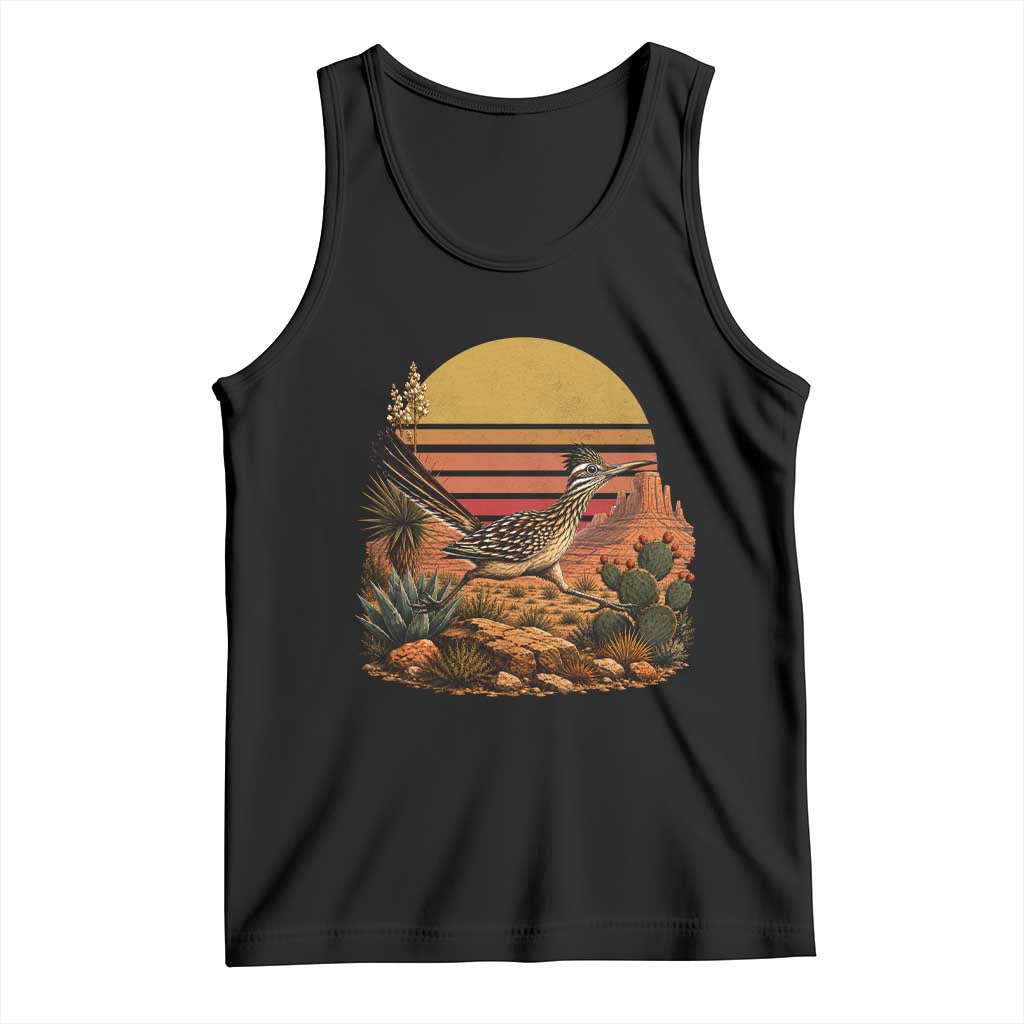Retro Arizona Roadrunner Desert Sunset Tank Top Southwest Bird Wildlife Nature Lover TS14 Black Print Your Wear