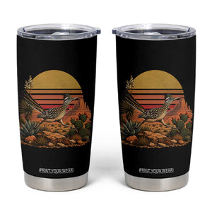 Retro Arizona Roadrunner Desert Sunset Tumbler Cup Southwest Bird Wildlife Nature Lover