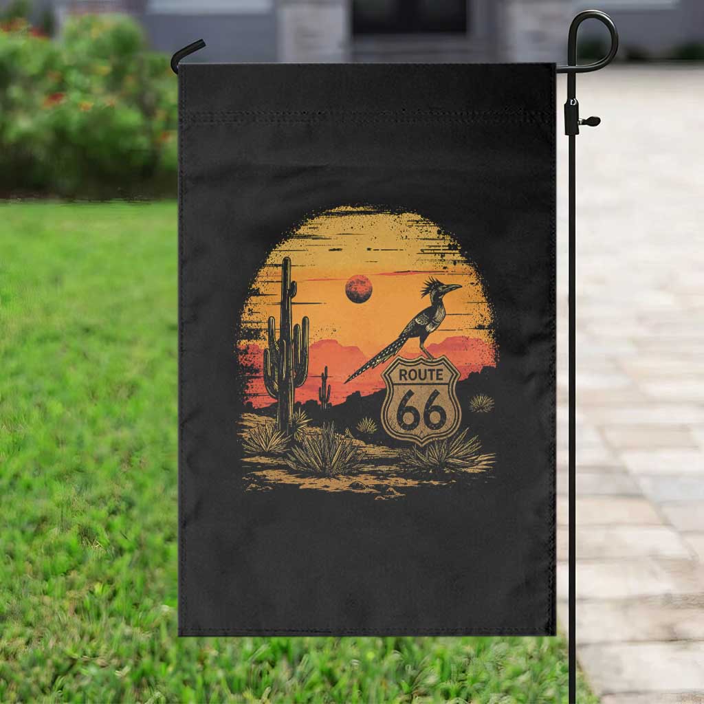 Route Highway 66 Roadrunner Desert Sunset Arizona Garden Flag Cactus Landscape Texas Nevada Southwest Bird Lover