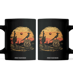 Route Highway 66 Roadrunner Desert Sunset Arizona Coffee Mug Cactus Landscape Texas Nevada Southwest Bird Lover