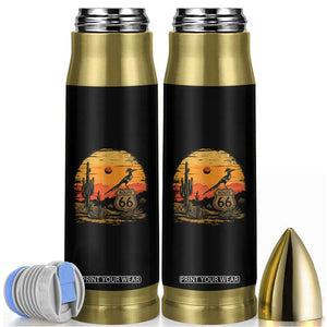Route Highway 66 Roadrunner Desert Sunset Arizona Bullet Tumbler Cactus Landscape Texas Nevada Southwest Bird Lover TS14 Black Print Your Wear