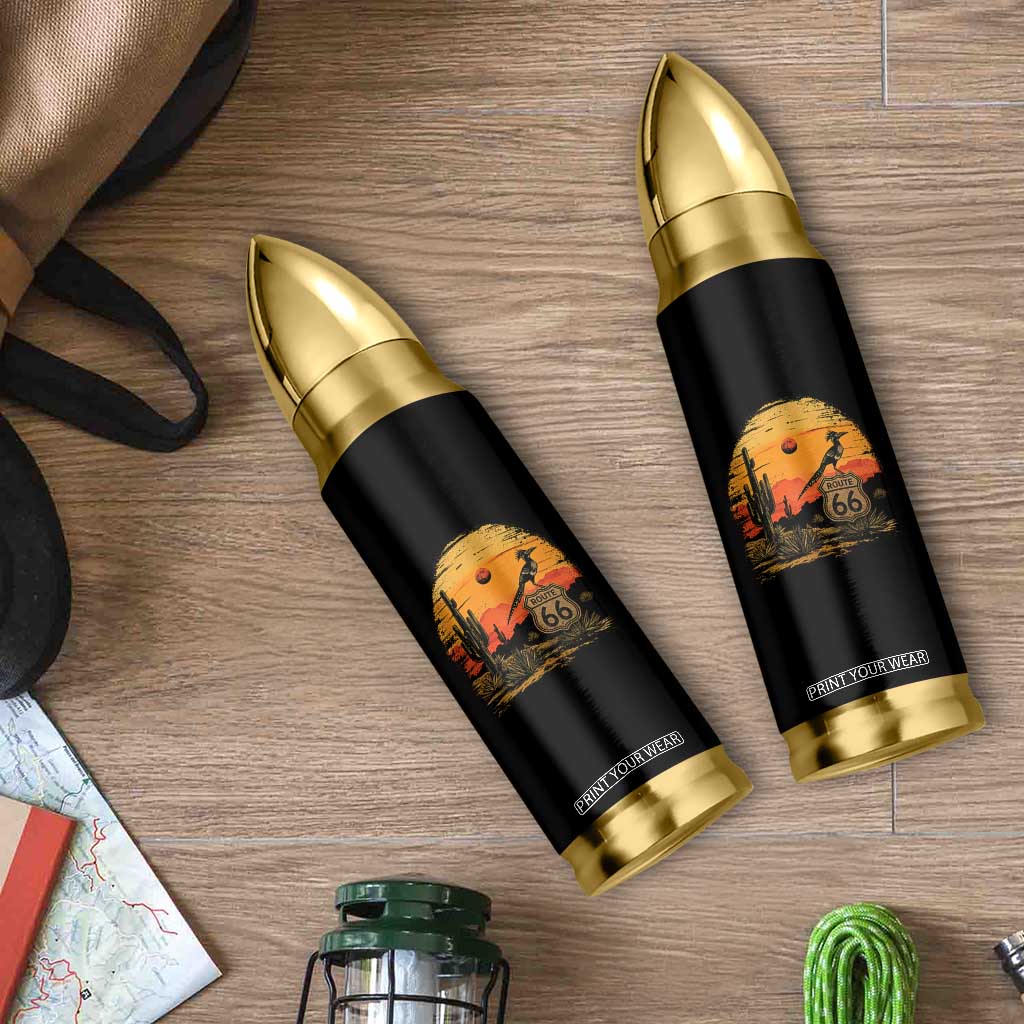 Route Highway 66 Roadrunner Desert Sunset Arizona Bullet Tumbler Cactus Landscape Texas Nevada Southwest Bird Lover TS14 Print Your Wear