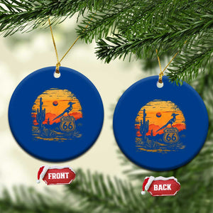 Route Highway 66 Roadrunner Desert Sunset Arizona Ceramic Ornament Cactus Landscape Texas Nevada Southwest Bird Lover