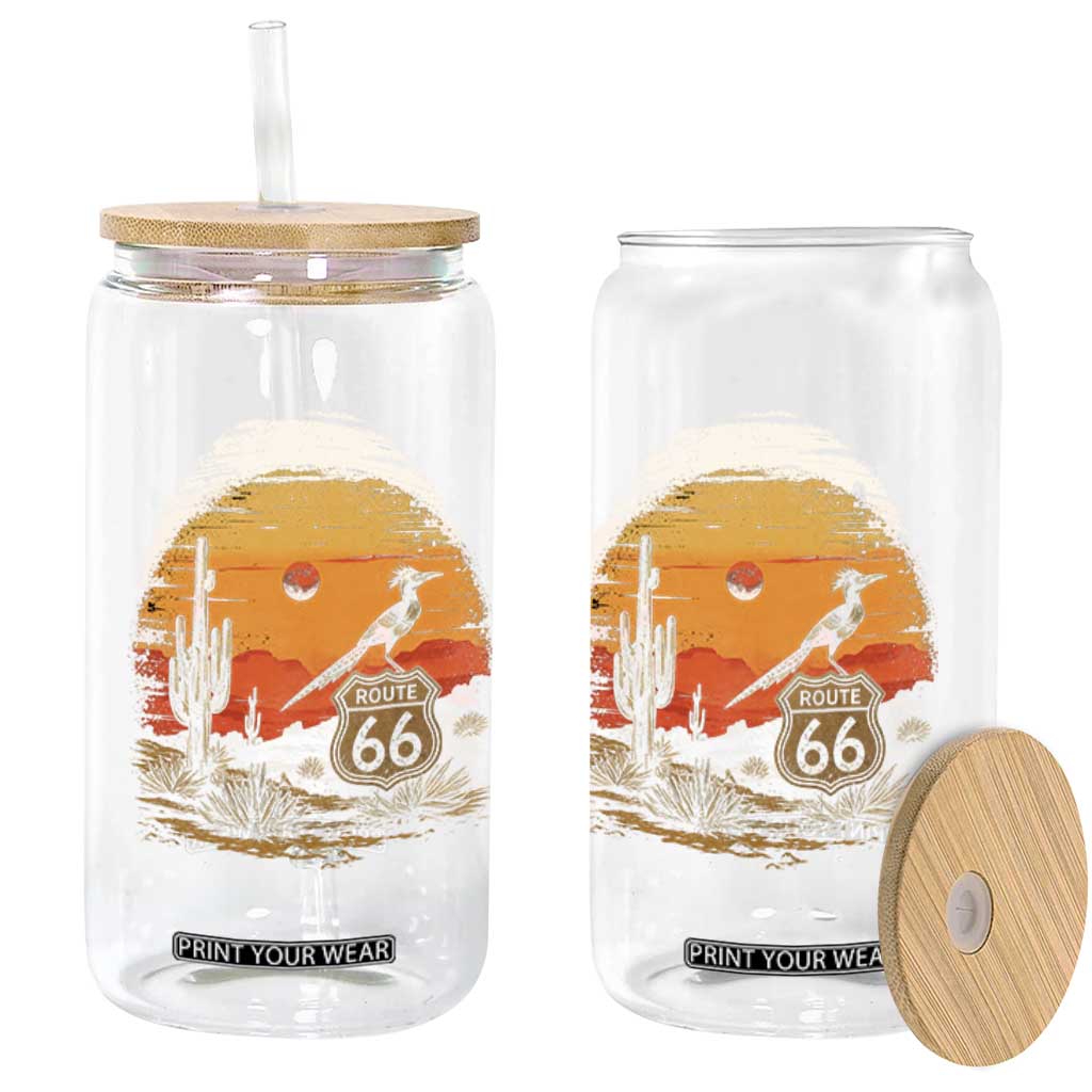 Route Highway 66 Roadrunner Desert Sunset Arizona Glass Can Cactus Landscape Texas Nevada Southwest Bird Lover