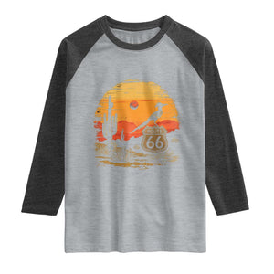 Route Highway 66 Roadrunner Desert Sunset Arizona Raglan Shirt Cactus Landscape Texas Nevada Southwest Bird Lover
