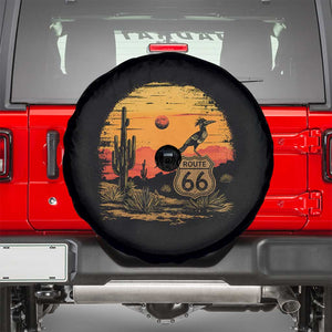 Route Highway 66 Roadrunner Desert Sunset Arizona Spare Tire Cover Cactus Landscape Texas Nevada Southwest Bird Lover TS14 Black Print Your Wear