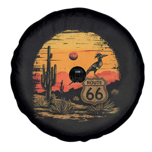 Route Highway 66 Roadrunner Desert Sunset Arizona Spare Tire Cover Cactus Landscape Texas Nevada Southwest Bird Lover TS14 Print Your Wear