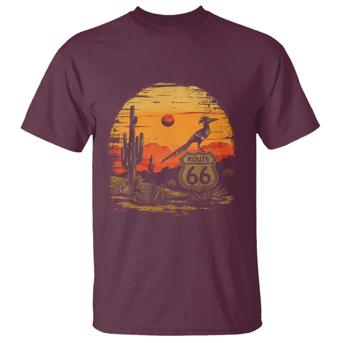 Route Highway 66 Roadrunner Desert Sunset Arizona T Shirt Cactus Landscape Texas Nevada Southwest Bird Lover