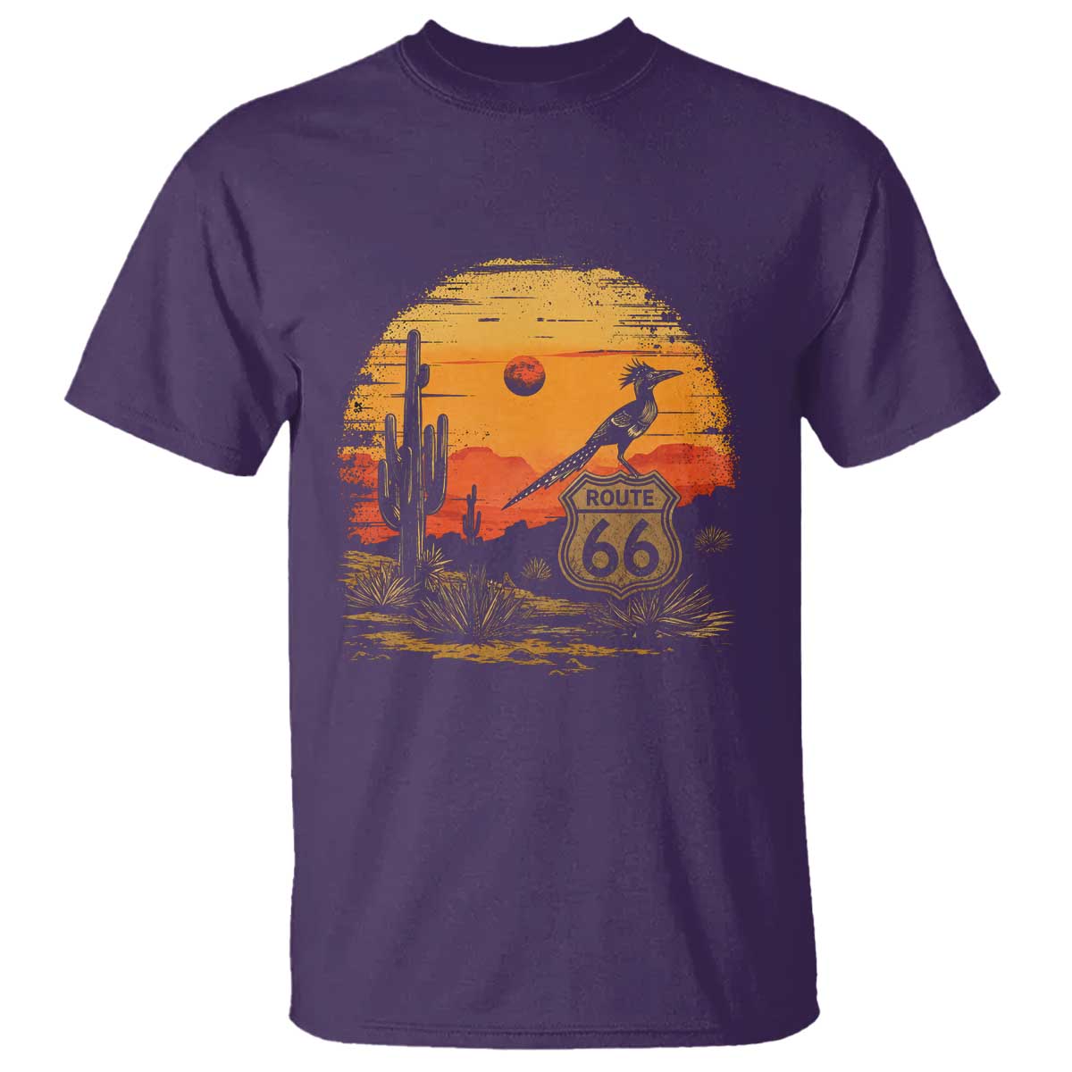 Route Highway 66 Roadrunner Desert Sunset Arizona T Shirt Cactus Landscape Texas Nevada Southwest Bird Lover