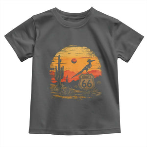 Route Highway 66 Roadrunner Desert Sunset Arizona Toddler T Shirt Cactus Landscape Texas Nevada Southwest Bird Lover