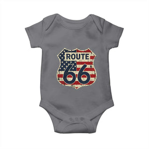 Route US 66 American Flag Americana Road Trip Baby Onesie