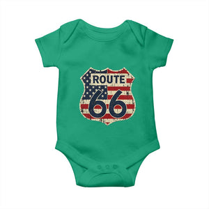 Route US 66 American Flag Americana Road Trip Baby Onesie