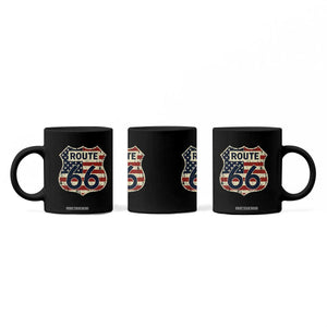 Route US 66 American Flag Americana Road Trip Coffee Mug