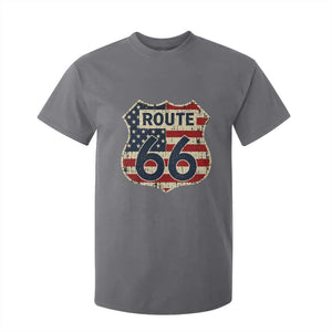 Route US 66 American Flag Americana Road Trip T Shirt For Kid