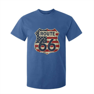 Route US 66 American Flag Americana Road Trip T Shirt For Kid