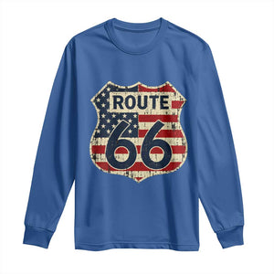 Route US 66 American Flag Americana Road Trip Long Sleeve Shirt