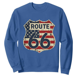 Route US 66 American Flag Americana Road Trip Sweatshirt