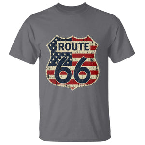 Route US 66 American Flag Americana Road Trip T Shirt