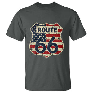 Route US 66 American Flag Americana Road Trip T Shirt