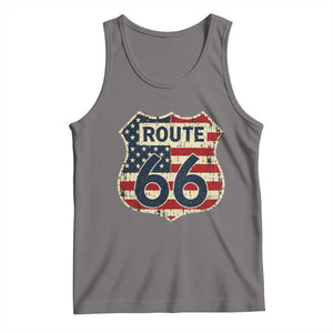Route US 66 American Flag Americana Road Trip Tank Top