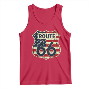 Route US 66 American Flag Americana Road Trip Tank Top